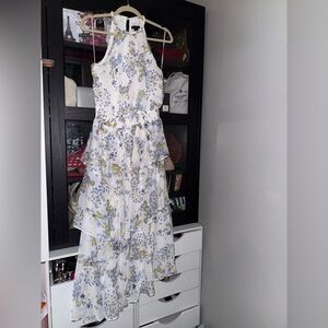 Halogen®
Metallic Floral Asymmetric
Hem Cocktail Dress